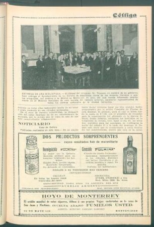Entrega de una biblioteca. - [Fotografía del] Cónsul del Uruguay, Sr. Teysera, [haciendo] entrega al Ayuntamiento de La Coruña de doscientos libros [...]