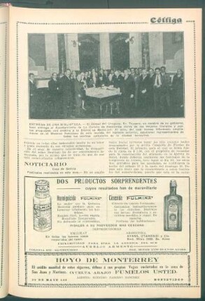 Entrega de una biblioteca. - [Fotografía del] Cónsul del Uruguay, Sr. Teysera, [haciendo] entrega al Ayuntamiento de La Coruña de doscientos libros [...]