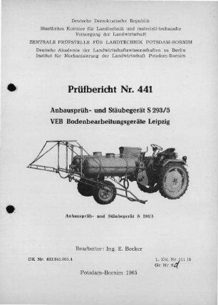 Anbausprüh- und Stäubegerät S 293/5