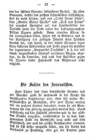 Die Saison des Journalisten
