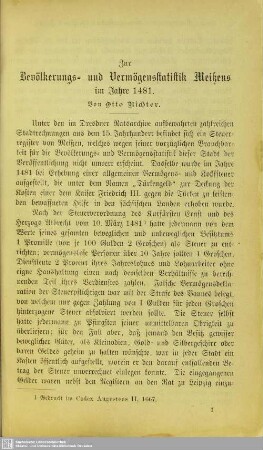 Zur Bevölkerungs- und Vermögensstatistik Meißens im Jahre 1481