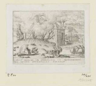 Abraham bittet für Sodom, Blatt 18 der Folge "Genesis"