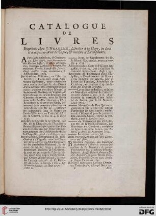 Cataloque de livres