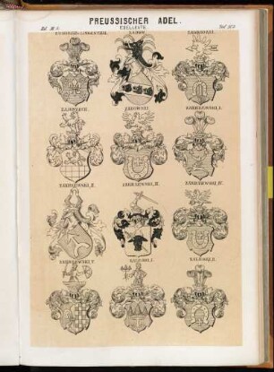 Taf. 502. Zachariae-Lingenthal. - Zadow. - Zagrodzki. - Zajonzeck. - Zakowski; Zakrzewski I. - Zakrzewski II. - Zakrzewski III. - Zakrzewski IV. - Zakrzewski V. - Zaleski I. - Zaleski II.