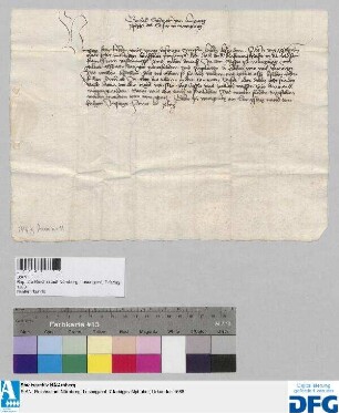 Gotfrid Schenck von Limpurg, Pfleger des Stiftes zu Würzburg, sagt für die Nürnberger Kaufmannschaft zur Frankfurter Fastenmesse Geleit zu.