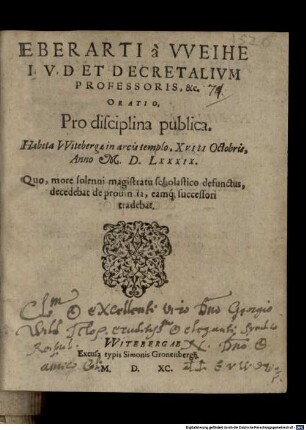 Oratio pro disciplina publica