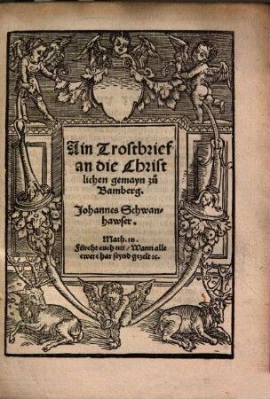 Ain Trostbrief an die Christlichen gemayn zu Bamberg