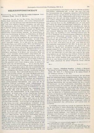 574-575 [Rezension] Fuchs, Stephen, Rebellious prophets