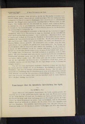 Bemerkungen über die historische Entwickelung der Optik.