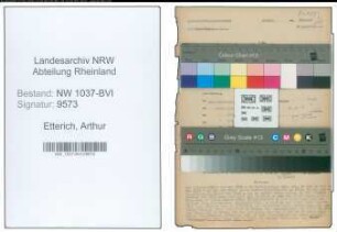 Entnazifizierung Arthur Etterich , geb. 08.03.1894 ()