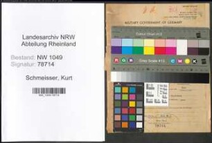 Entnazifizierung Kurt Schmeisser , geb. 18.08.1889 (Beamter)