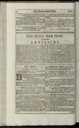 Das Dritte Buch Mosis, genannt Leviticus.