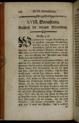 XVIII. Betrachtung. Beschluß der vorigen Abhandlung.