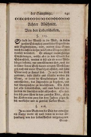 Achter Abschnitt. Von den Leidenschaften.