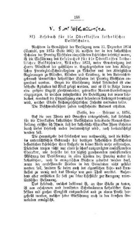 Lesebuch für die Oberklassen katholischer Volksschulen : [V. Volksschulwesen]