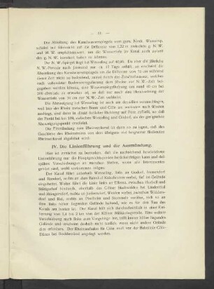 IV. Die Linienführung und die Ausmündung.
