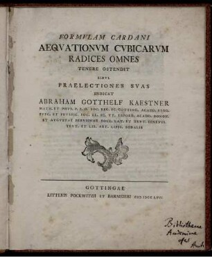 Formula Cardani aequationum cubicarum radices omnes tenere ostendit