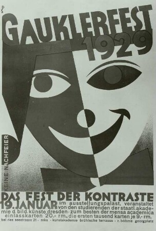 Plakat "Gauklerfest" : Plakat "Gauklerfest 1929 Das Fest der Kontraste"