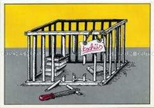 Postkarte mit Karikatur zum Thema Erziehung