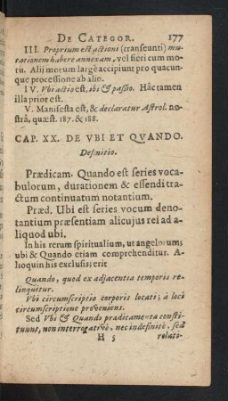 Cap. XX. De Vbi Et Qvando.