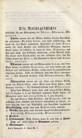 Gemeinnützige Naturgeschichte, 1. Säugethiere
