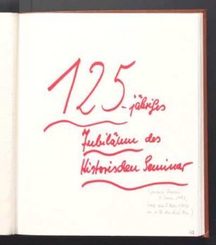 125-jähriges Jubiläum des Historischen Seminars