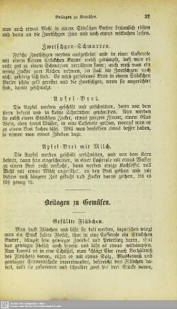 Beilagen zu Gemüsen