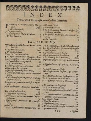 Index Titulorum & Paragraphorum Ordine Librorum.