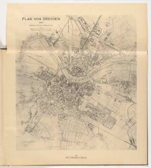 Stadtplan von Dresden aus dem Jahr 1880 vom Stadtvermessungsamt, aus dem Atlas zur Geschichte Dresdens von 1898