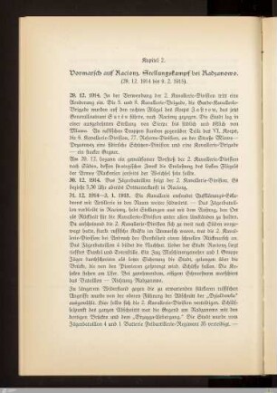 2. Vormarsch auf Racionz. Stellungskampf bei Radzanowo
