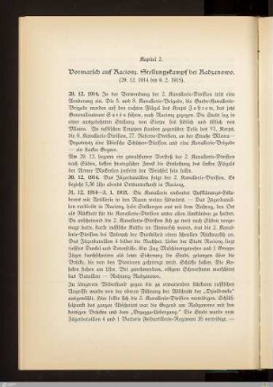 2. Vormarsch auf Racionz. Stellungskampf bei Radzanowo