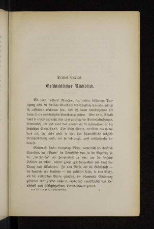 Drittes Kapitel. Geschichtlicher Rückblick.