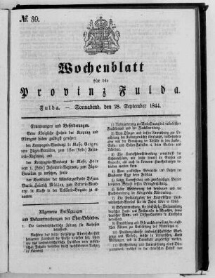 Nr. 39, Ausgabe vom 28. September 1844