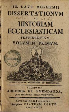 Dissertationes ad historiam ecclesiasticam pertinentes. 1