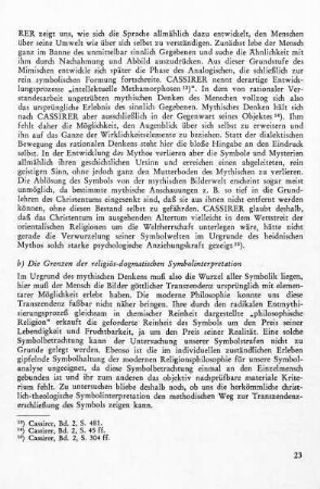 b) Die Grenzen der religiös-dogmatischen Symbolinterpretation