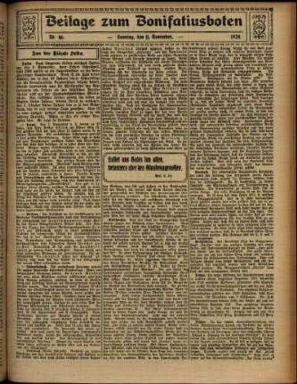 Zweite Ausgabe vom Sonntag, den 11. November 1928.