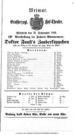 Doktor Faust's Zauberkäppchen