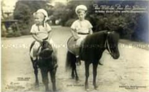 Wilhelm und Louis Ferdinand von Preußen auf Ponies