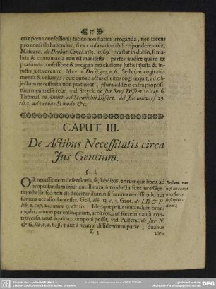 Caput III. De Actibus Necessitatis circa Ius Gentium