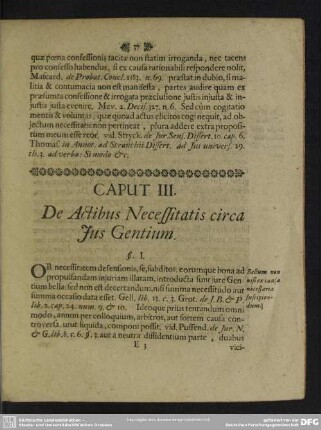 Caput III. De Actibus Necessitatis circa Ius Gentium