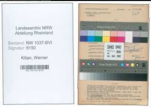 Entnazifizierung Werner Kilian , geb. 26.06.1903 (Ingenieur)