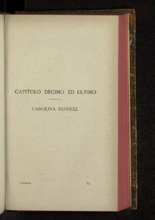Capitolo decimo ed ultimo - Carolina Russell