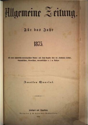 Allgemeine Zeitung. 1875, 4 - 6