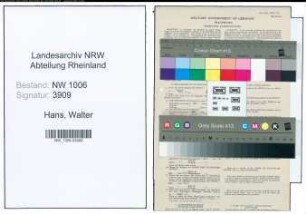 Entnazifizierung Walter Hans , geb. 10.02.1902 (Haendler)