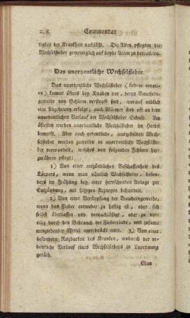 Das unordentliche Wechselfieber. - Wirkungen der Wechselfieber.