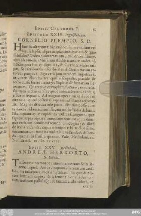 Epist. XXV. Mediolani. Andreae Herborto, N. Iuveni.