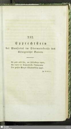 232. Epprechtstein bei Wunsiedel im Obermainkreise des Königreichs Baiern