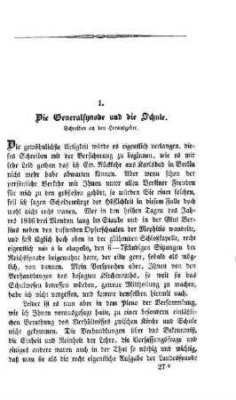 Die Generalsynode und die Schule