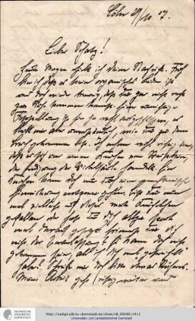 Brief vom 29.10.1907
