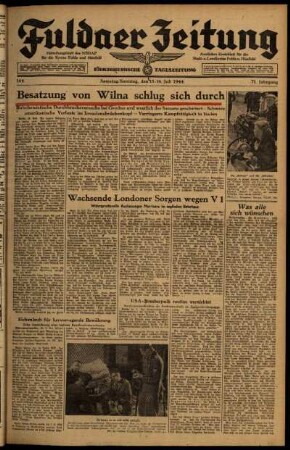 Ausgabe vom Samstag, den 15. Juli 1944.